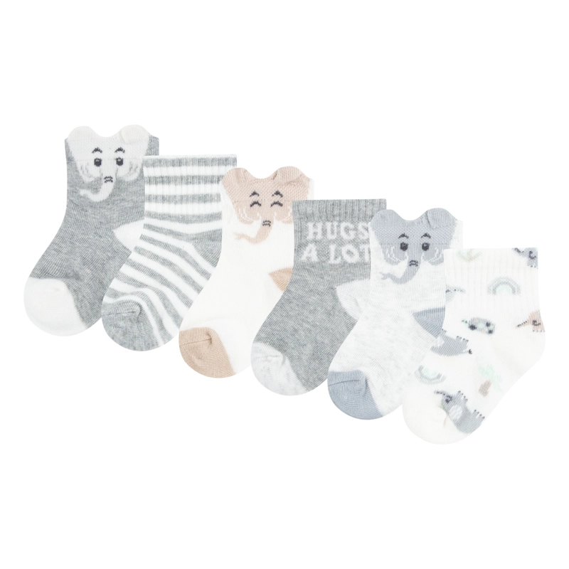 PACK 6 CALCETINES ELEFANTES BEBE HUGGIES - 1