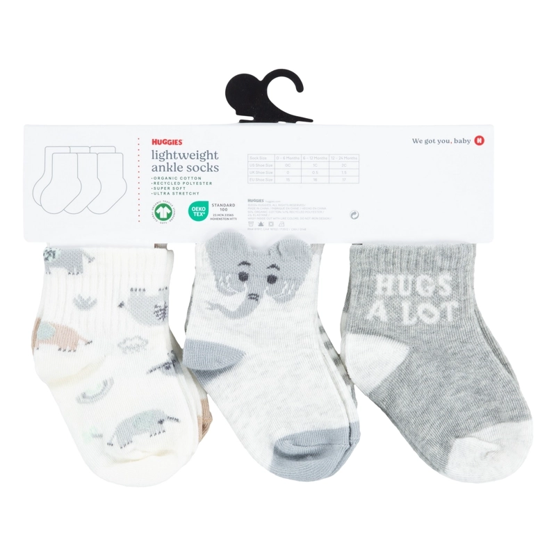 PACK 6 CALCETINES ELEFANTES BEBE HUGGIES - 4