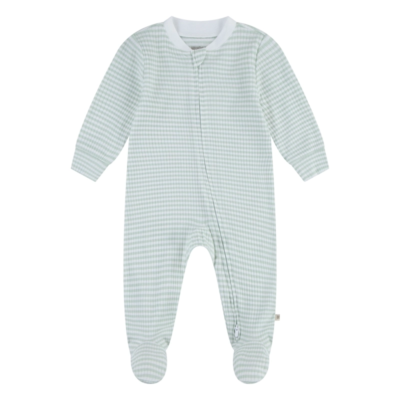 PIJAMA CON PIES Y CIERRE VERDE AGUA BEBE HUGGIES - 1