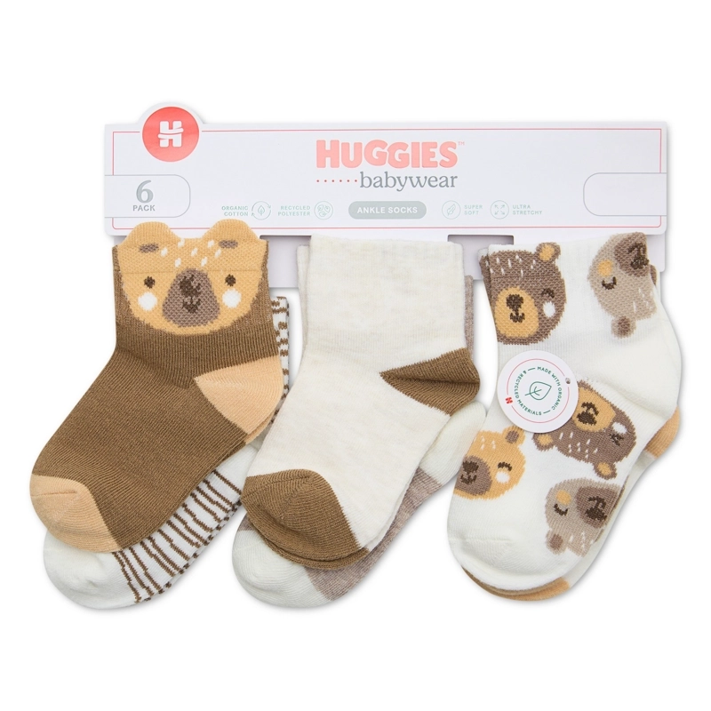 PACK 6 CALCETINES OSOS BEBE HUGGIES - 3