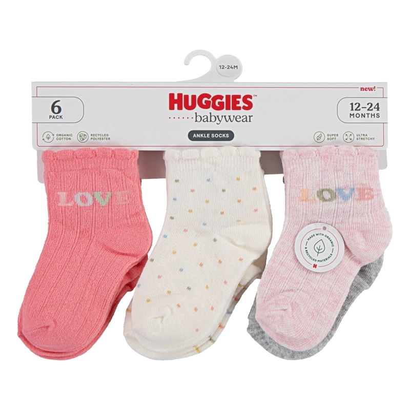 PACK 6 CALCETINES CON RIBETE LOVE BEBE HUGGIES - 3