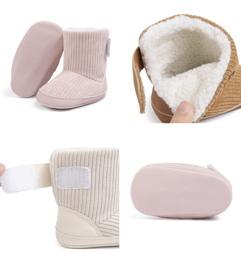 BOTAS DE BEBÉ INVIERNO CON CHIPORRO Y VELCRO ROSADA - 2