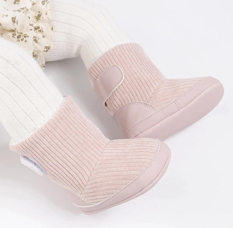 BOTAS DE BEBÉ INVIERNO CON CHIPORRO Y VELCRO ROSADA - 3