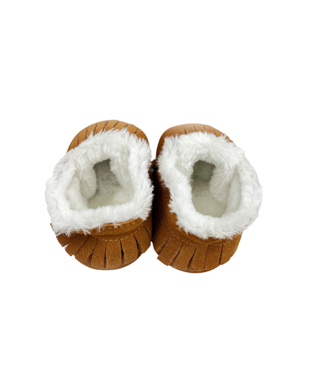 BOTINES BEBÉ GAMUZA CARAMELO CON FLECOS Y FORRO SHERPA - 6