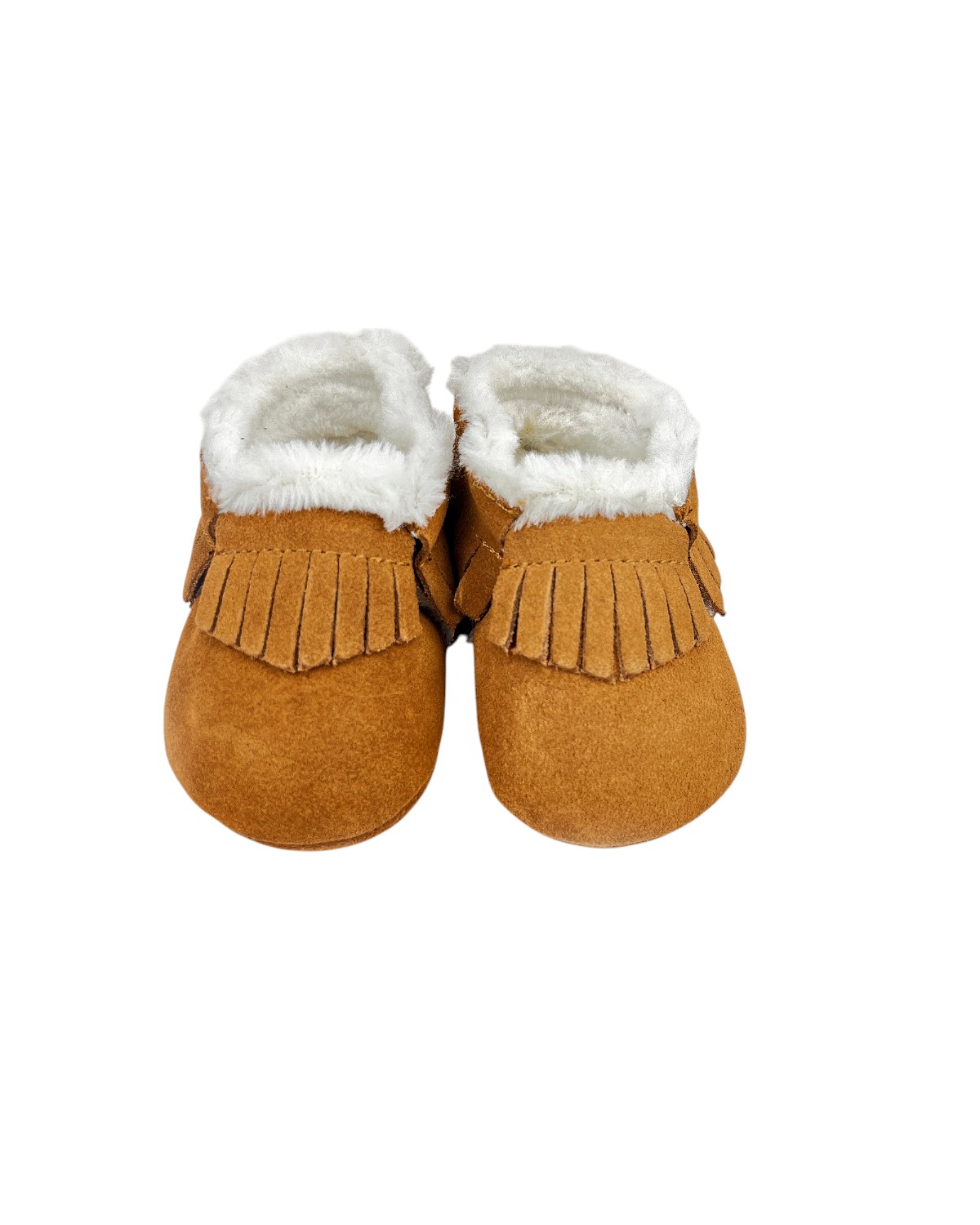BOTINES BEBÉ GAMUZA CARAMELO CON FLECOS Y FORRO SHERPA - 7