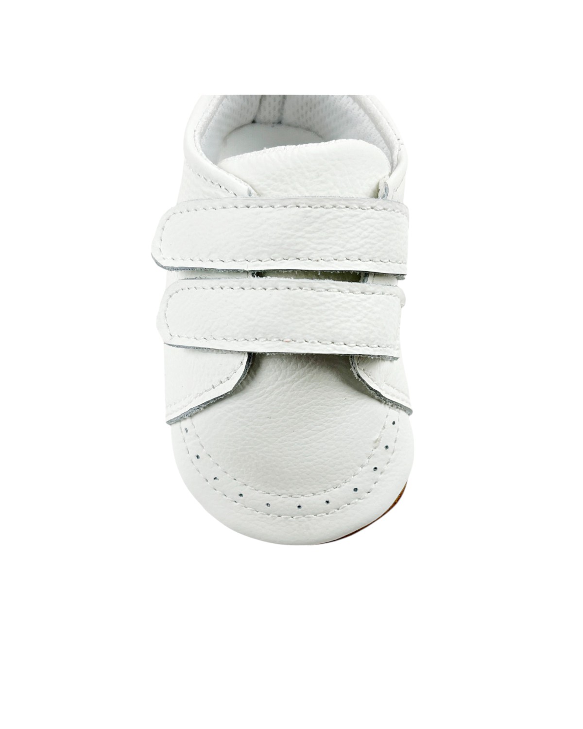 ZAPATOS BEBÉ PRIMEROS PASOS CUERO EN COLOR BLANCO | DOBLE VELCRO - 2