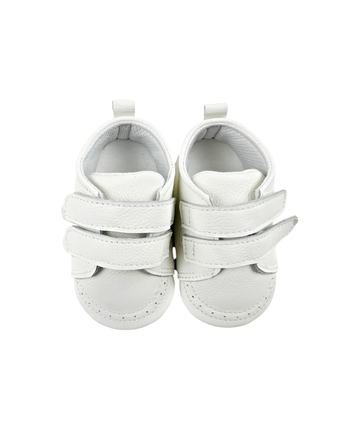 ZAPATOS BEBÉ PRIMEROS PASOS CUERO EN COLOR BLANCO | DOBLE VELCRO - 3