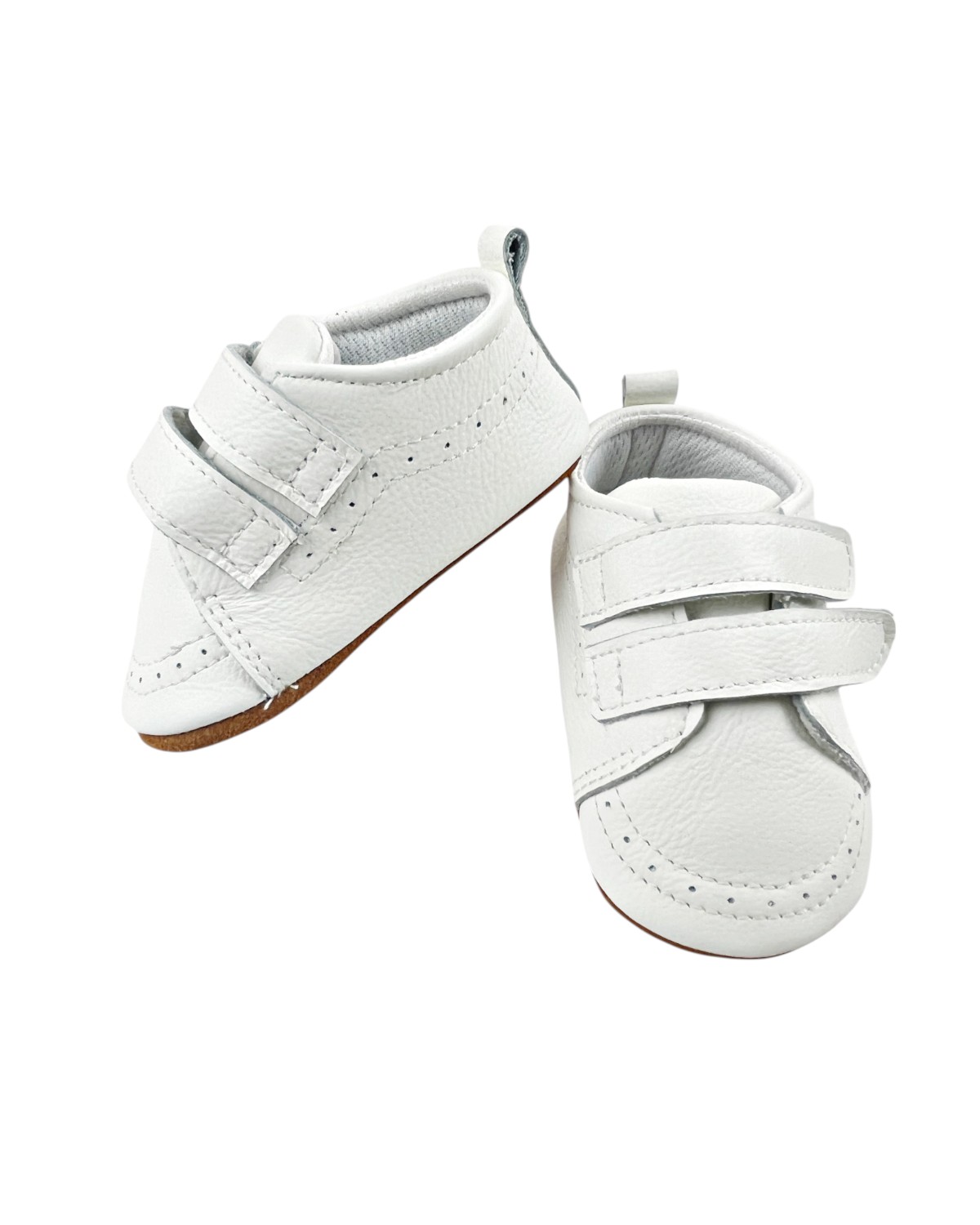 ZAPATOS BEBÉ PRIMEROS PASOS CUERO EN COLOR BLANCO | DOBLE VELCRO - 4