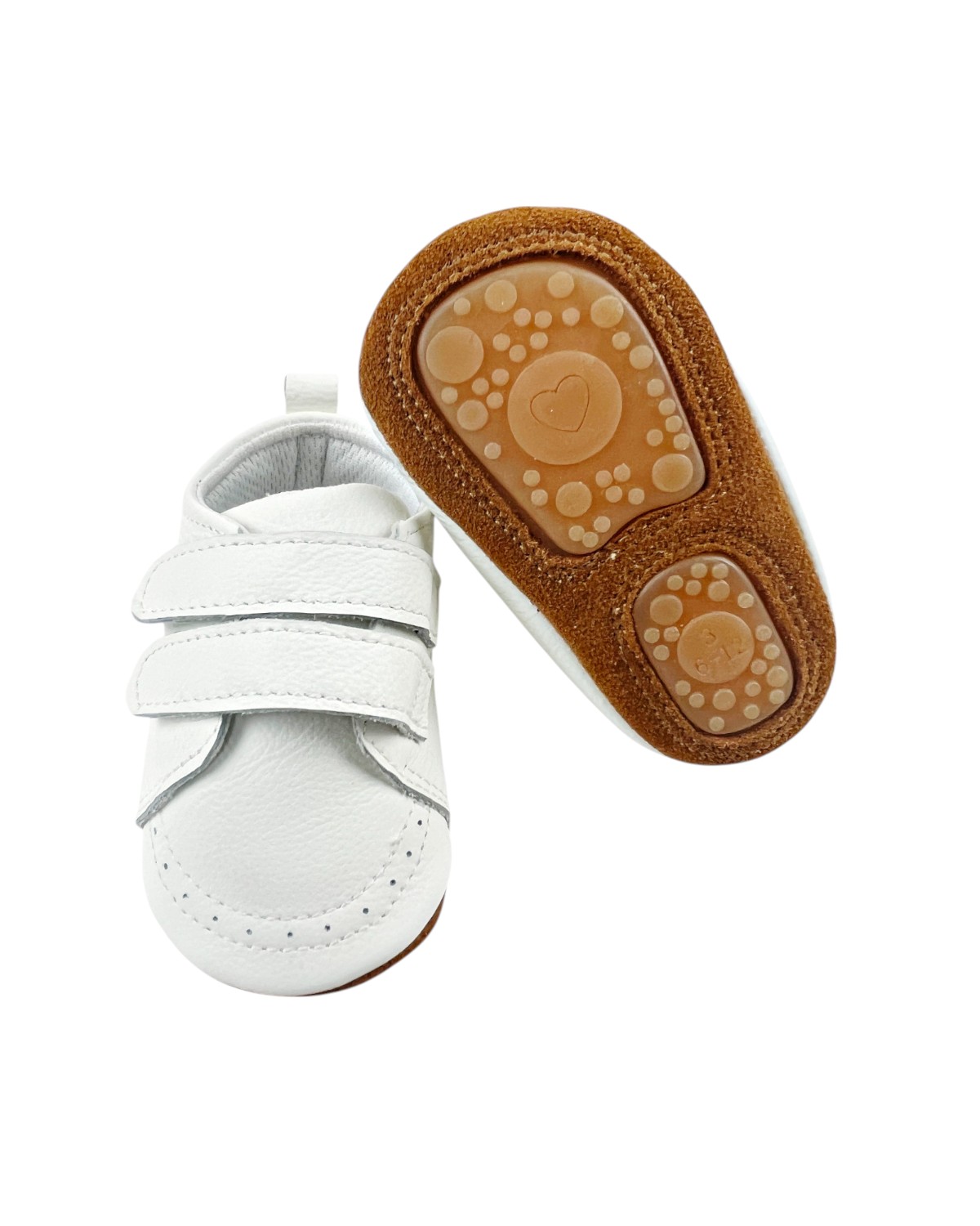 ZAPATOS BEBÉ PRIMEROS PASOS CUERO EN COLOR BLANCO | DOBLE VELCRO - 9