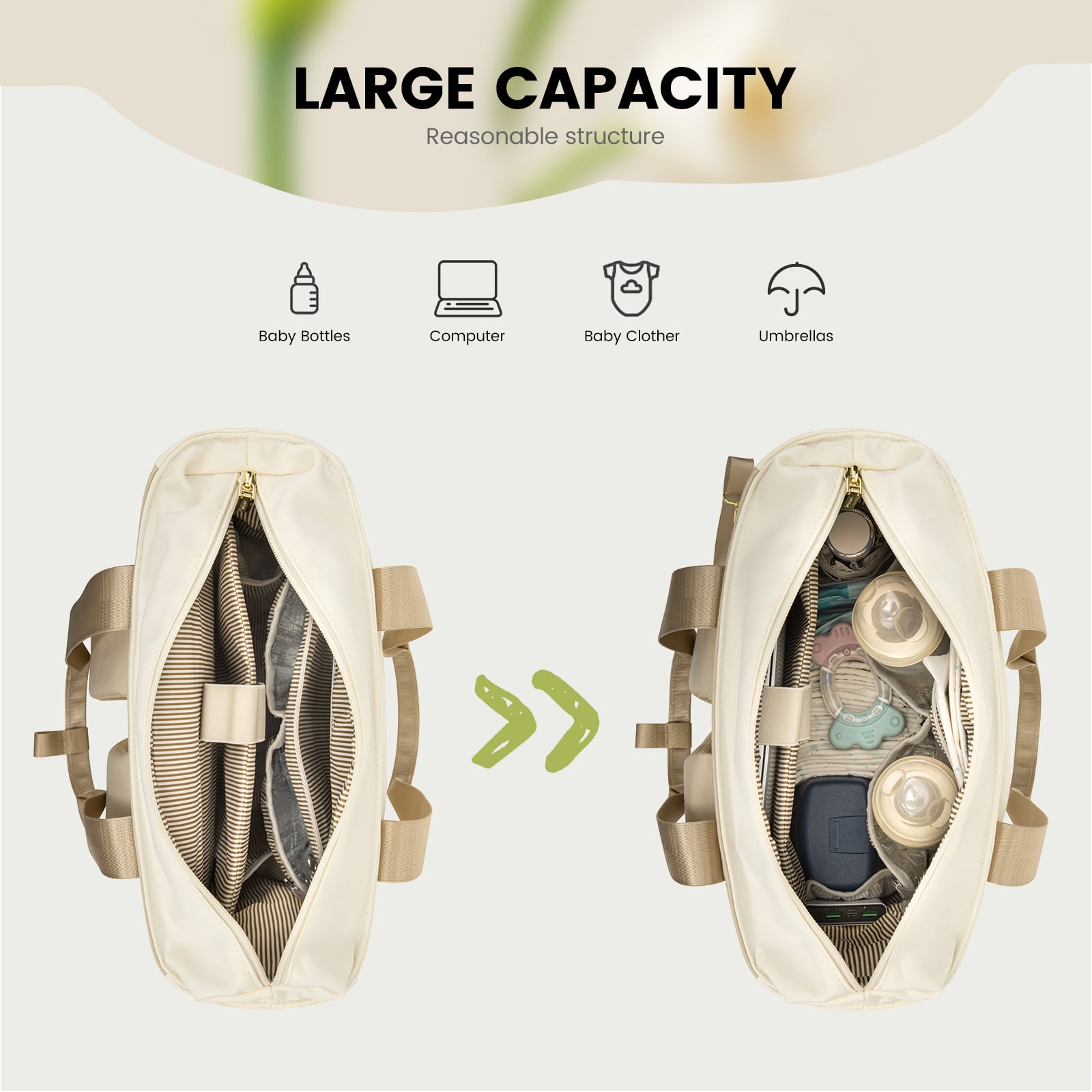 BOLSO MATERNAL 2 EN 1 MOCHILA Y BANDOLERA CON CAMBIADOR PORTÁTIL - 2