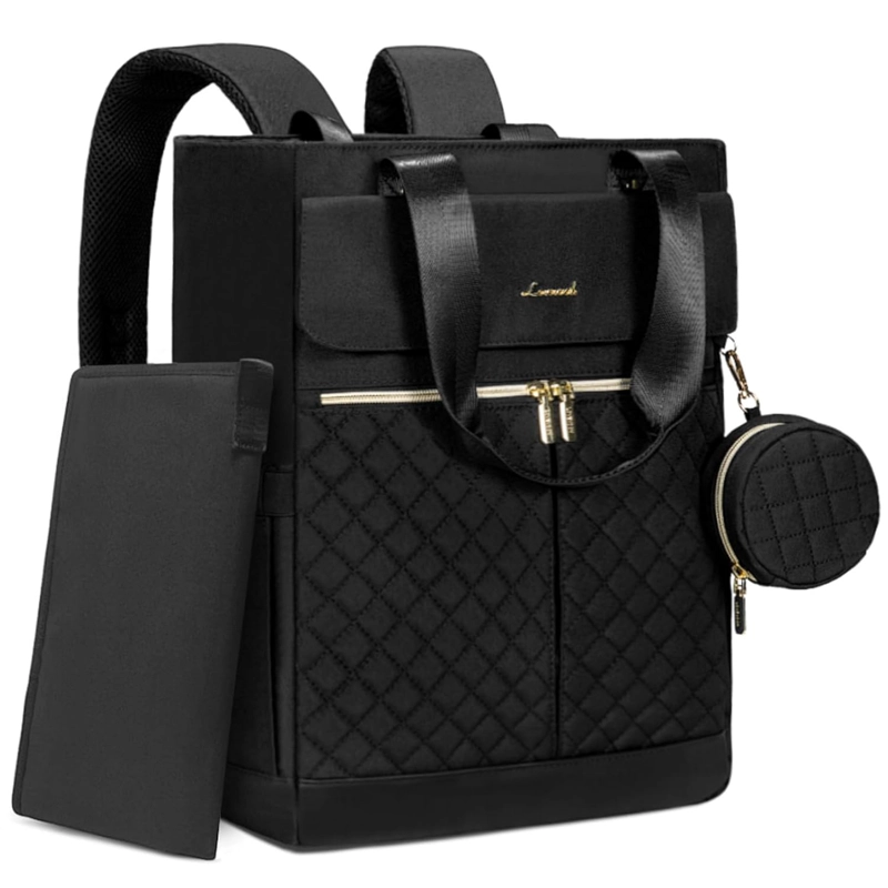 BOLSO MATERNAL MOCHILA TOTAL BLACK – ELEGANTE, AMPLIO Y RESISTENTE - 1
