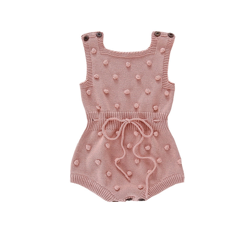 ENTERITO TEJIDO ALGODON BEBE  CON POMPONES – SUAVE, COMODO Y ABRIGADOR - 1