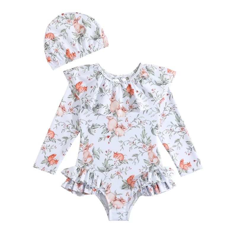 TRAJE DE BAÑO NIÑA 2 PIEZAS ESTAMPADO BOSQUE – COMODIDAD Y PROTECCION - 1