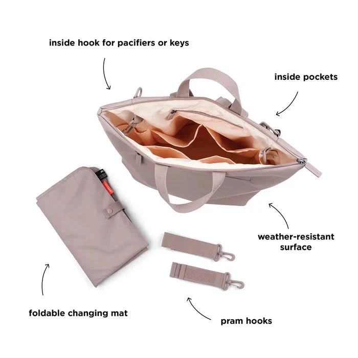 Mochila Pañalera Maternal 20L con Cambiador Portátil Incluido Rosa Nude - 7