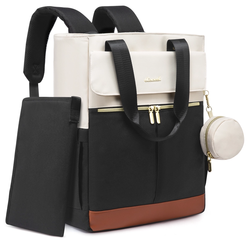 BOLSO MATERNAL 2 EN 1 MOCHILA Y BANDOLERA - EVA WHITE&BLACK - 1