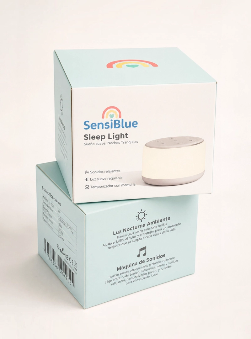 MAQUINA DE RUIDO BLANCO Y LUZ NOCTURNA PARA BEBE SENSIBLUE - 2