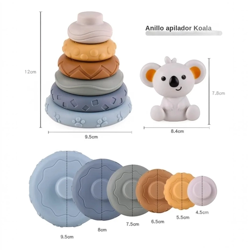 TORRE APILABLE SENSORIAL KOALA CON SONIDO 6M+ – MONTESSORI - 7