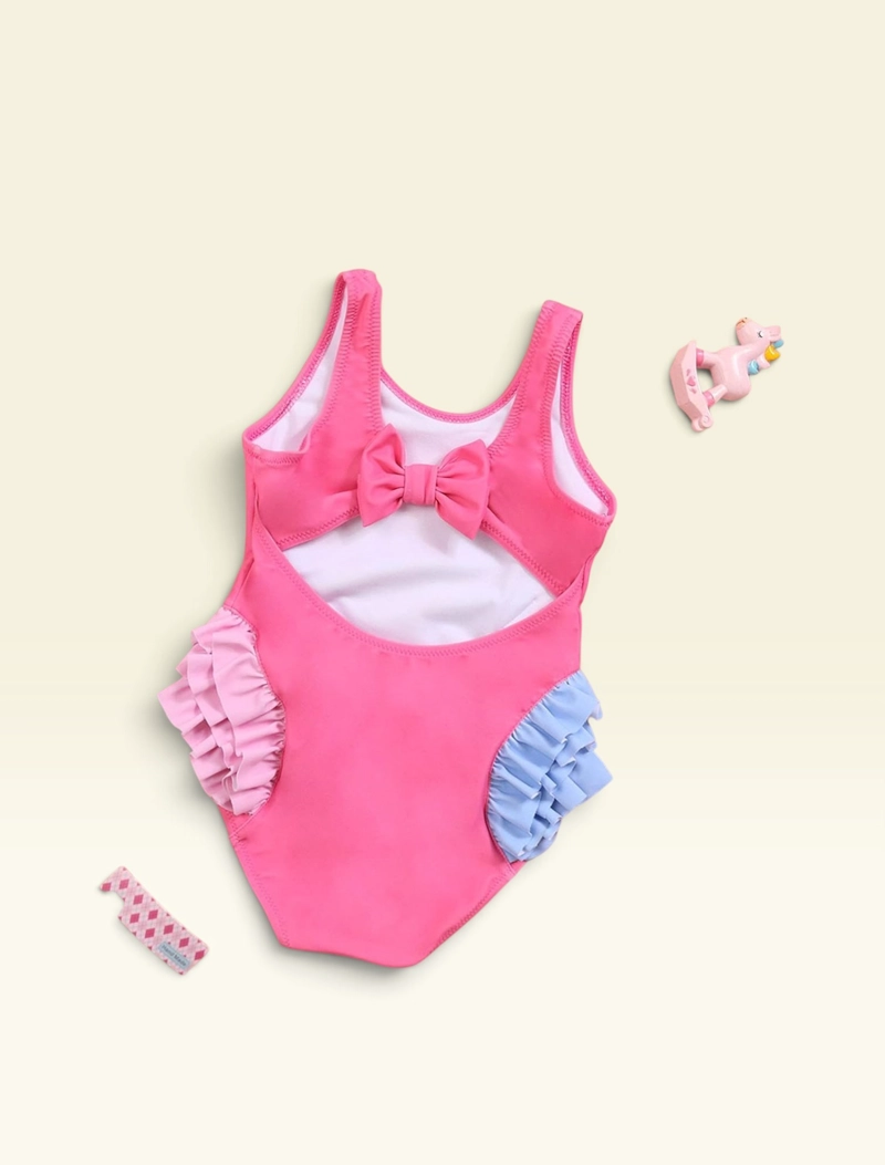 TRAJE DE BAÑO NIÑA CABALLITOS DE MAR ROSADO - 4