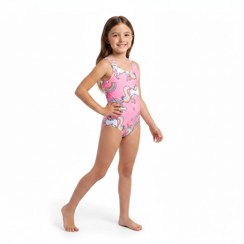 TRAJE DE BAÑO NIÑA UNICORNIOS Y ARCOIRIS - 5