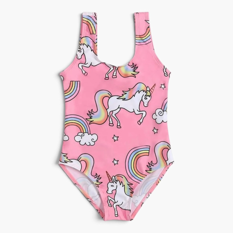 TRAJE DE BAÑO NIÑA UNICORNIOS Y ARCOIRIS - 6