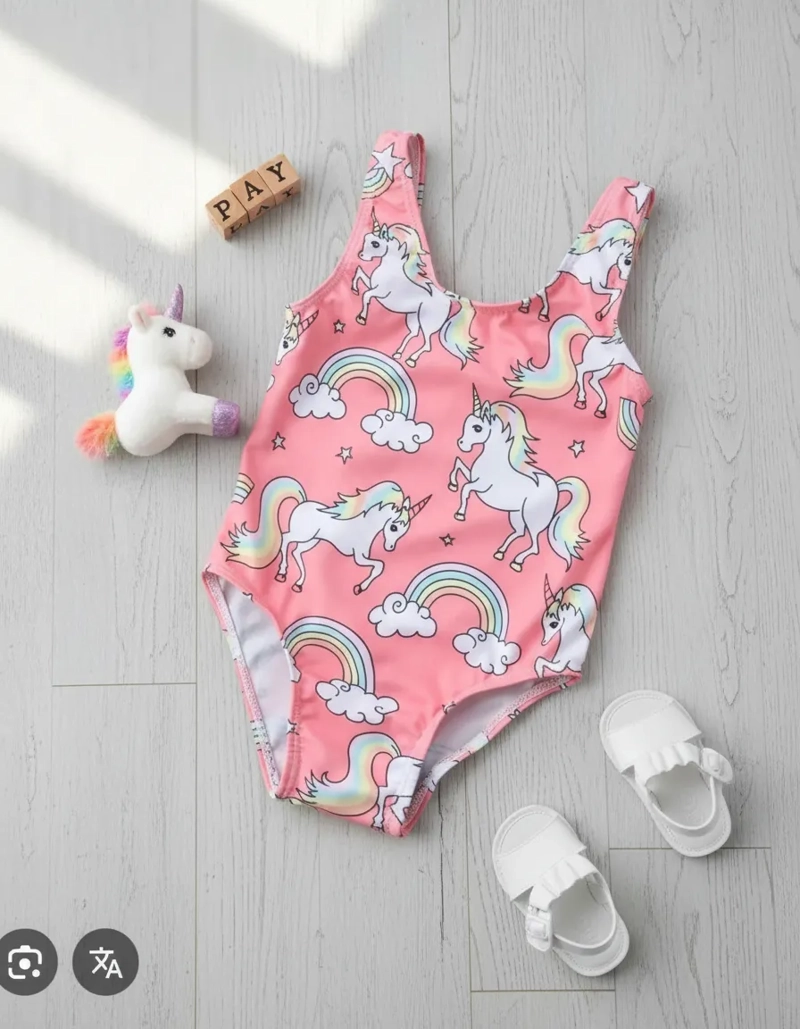 TRAJE DE BAÑO NIÑA UNICORNIOS Y ARCOIRIS - 7