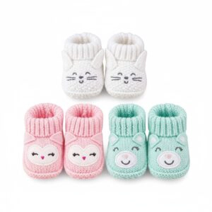 SET 3 PARES ZAPATITOS CROCHET BEBE  RECIE N NACIDO - 1