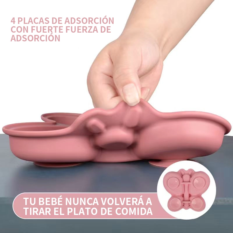PLATO DE SILICONA CON SUCCION MARIPOSA SENSIBLUE - 2