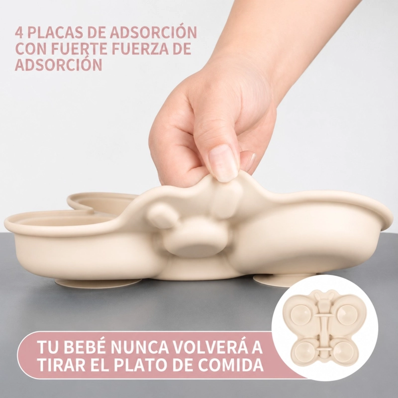 PLATO DE SILICONA CON SUCCION MARIPOSA SENSIBLUE - 2