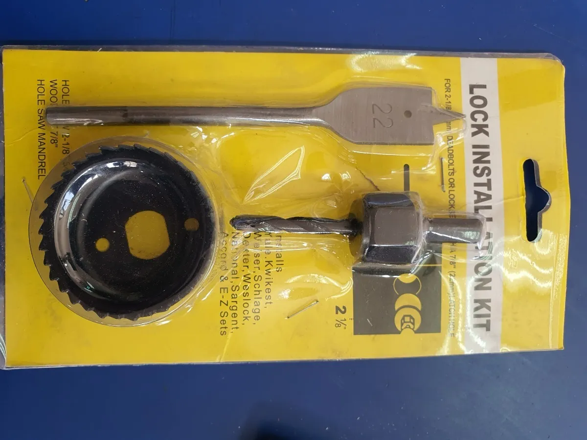 SIERRA COPA KIT 3 PCS INSTALACION DE CERRADURA PUERTA MADERA - 1