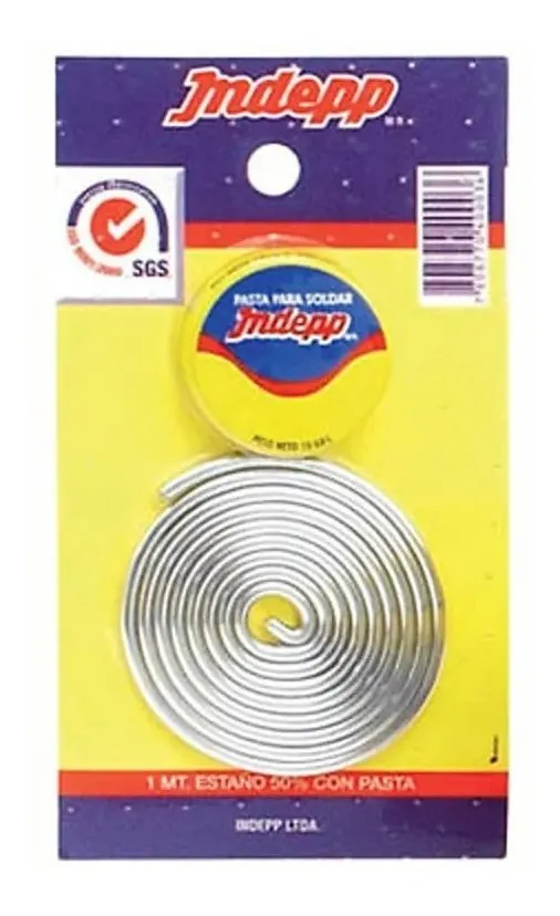SOLDADURA ESTAÑO 50% DISPLAY 1 MT CON PASTA - 1