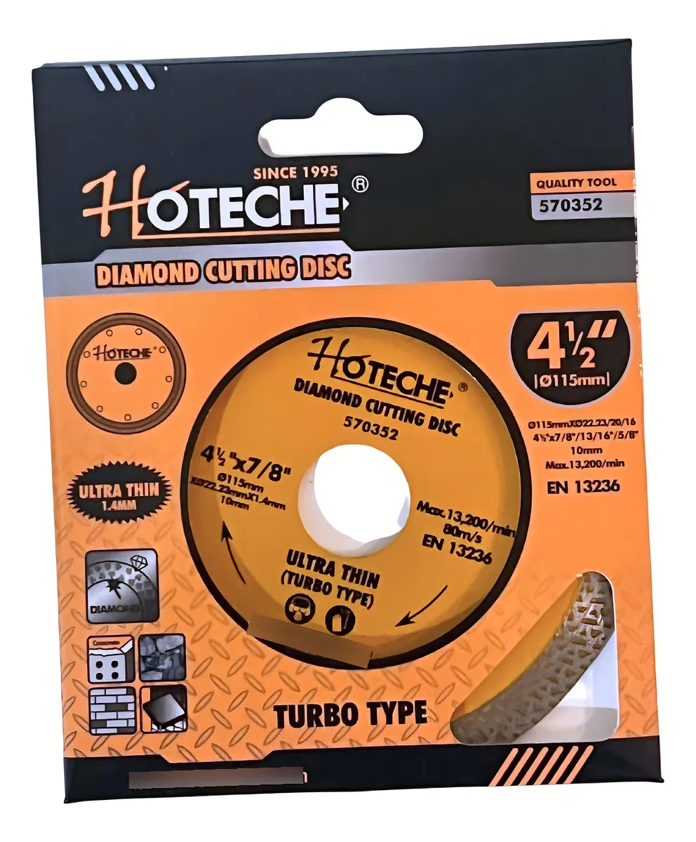DISCO HOJA SIERRA DE DIAMANTE TURBO 4 1/2 PULGADAS TOOLMAK - 2