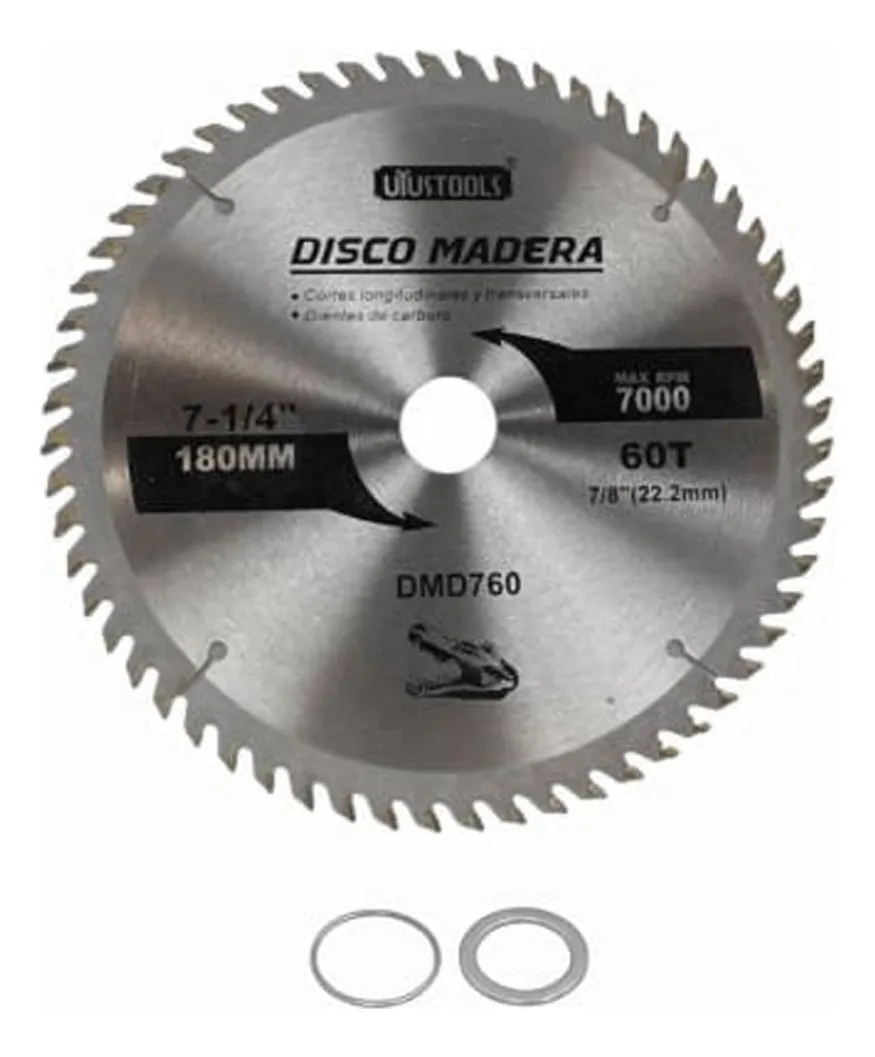 DISCO PARA SIERRA CIRCULAR 7 PULGADA DE 60 DIENTES UYUSTOOLS - 1
