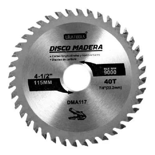 DISCO SIERRA CIRCULAR MADERA 115X40 DIENTES DMA117 UYUSTOOLS - 1