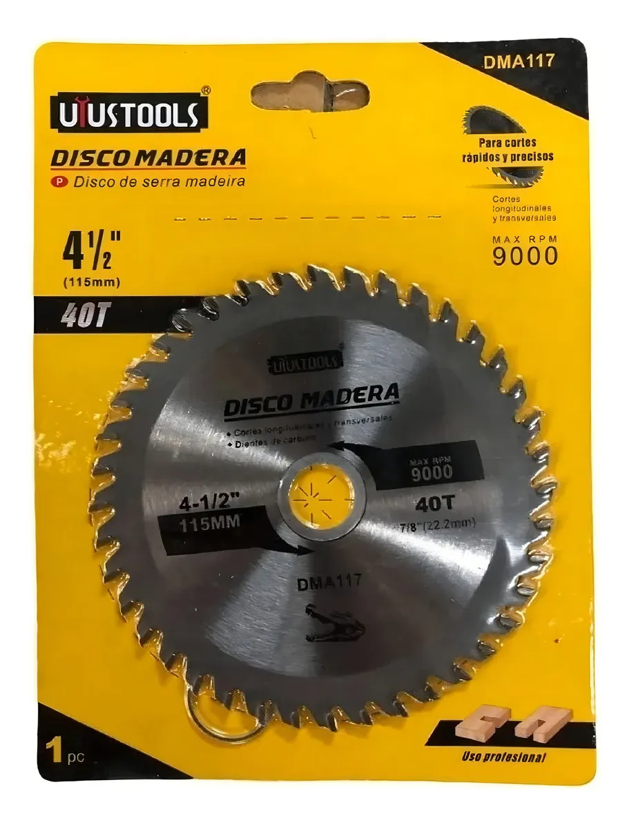 DISCO SIERRA CIRCULAR MADERA 115X40 DIENTES DMA117 UYUSTOOLS - 2