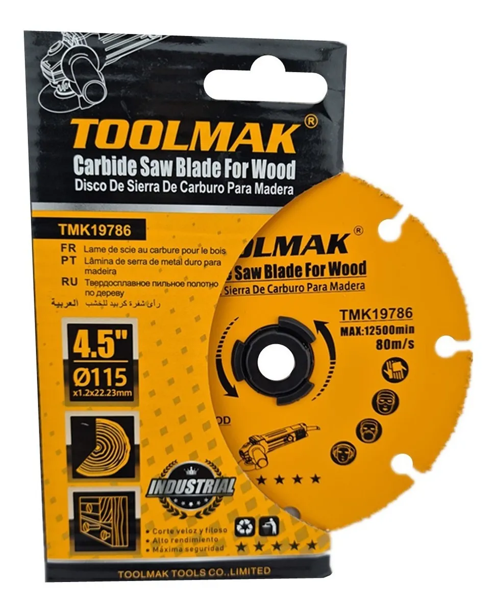 DISCO DE CORTE MULTIUSO PARA ESMERIL 115MM 12500 RPM TOOLMAK COLOR NARANJA - 2