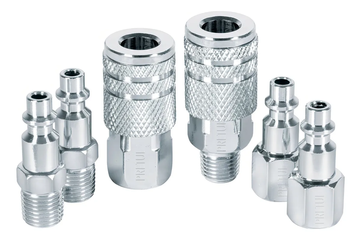 JUEGO DE 4 CONECTORES 2 COPLES, COMPRESOR AIRE, PRETUL 27030 - 3