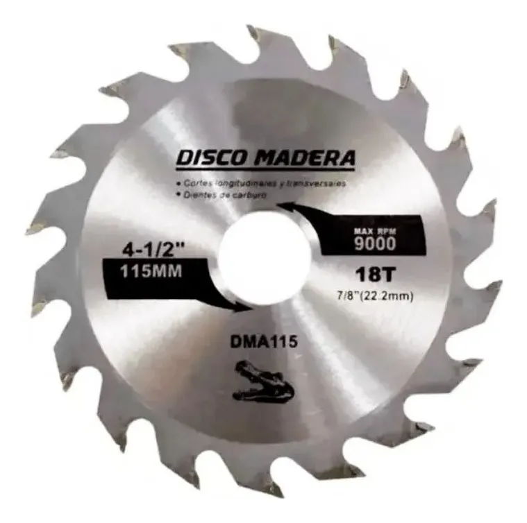 DISCO DE MADERA PARA ESMERIL 115 MM 18 DIENTES UYUSTOOLS - 2