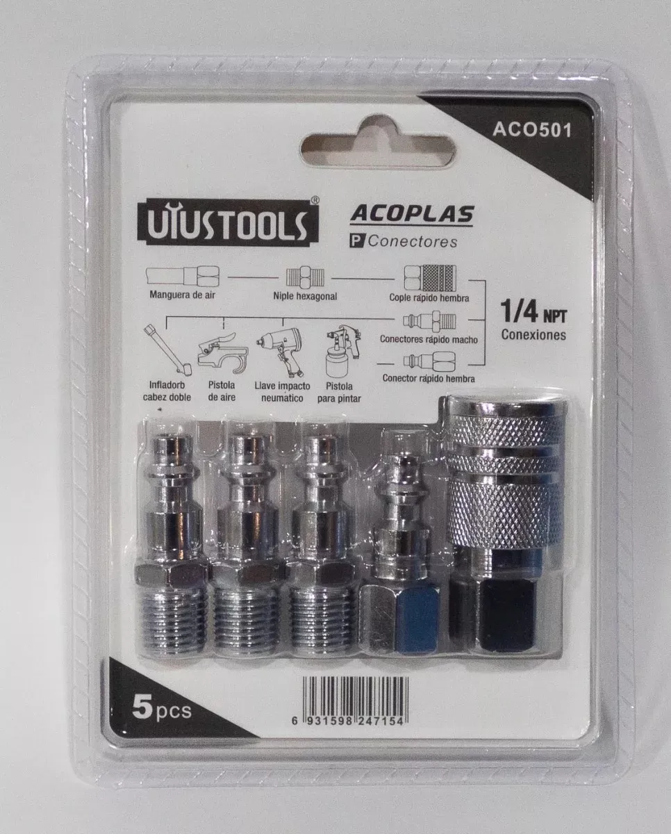 SET 5 ACCESORIOS ACOPLE RÁPIDO COMPRESOR UYUSTOOLS - 3