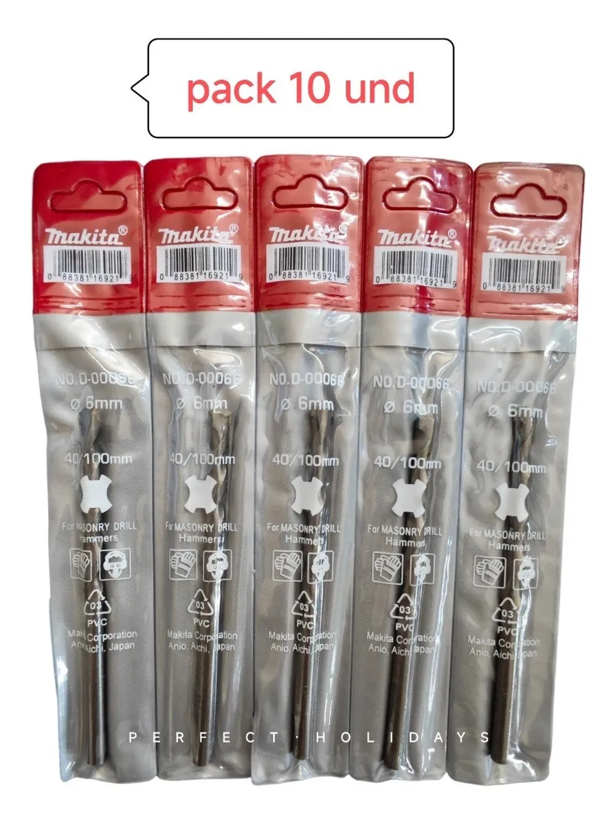 KIT SET JUEGO BROCAS PARA CONCRETO 6MM 10 PIEZAS UYUSTOOL - 2