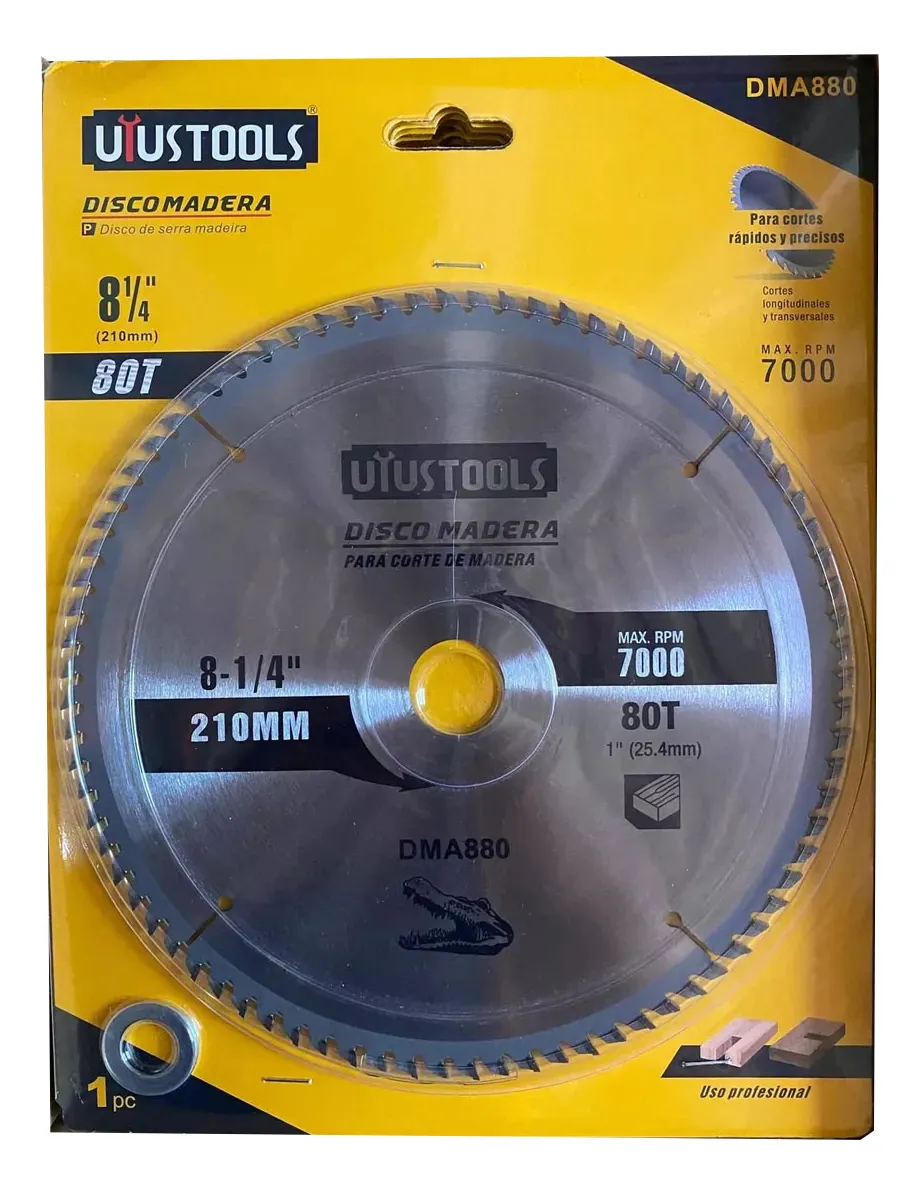 DISCO DE SIERRA UYUSTOOLS 8 1/4 80T MODELO DMA880 - 2