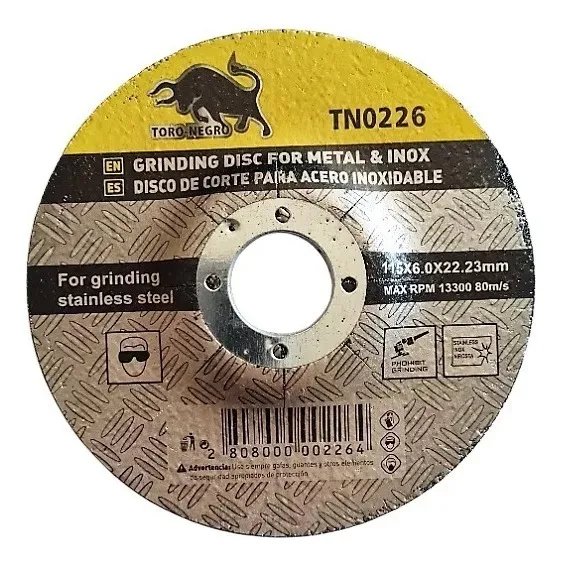 TORO NEGRO 5 DISCOS DE DESBASTE 4 1/2 PULGADAS 115MM - 2