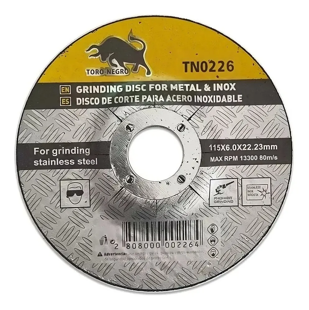TORO NEGRO 5 DISCOS DE DESBASTE 4 1/2 PULGADAS 115MM - 5