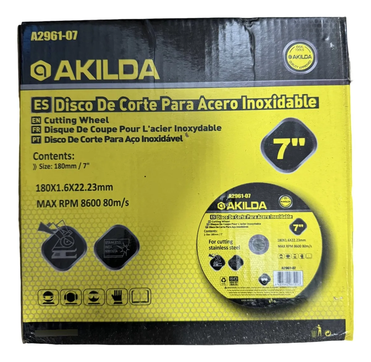 DISCO CORTE INOX METAL 7 PULGADAS PACK 25 UND - 1