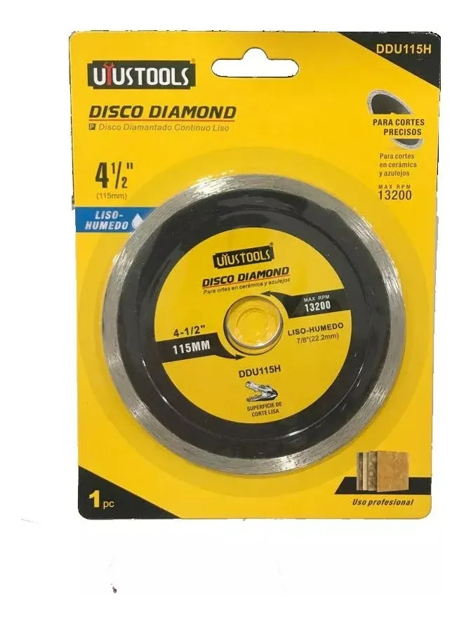 DISCO CERAMICA DIAMANTADO 4 1/2 LISO HUMEDO UYUSTOOLS - 2