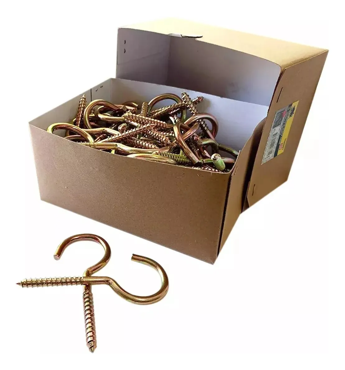 CANCAMO ABIERTO #6 DE 50MM TORNILLO GANCHO PERNO OJO 144 PCS - 1