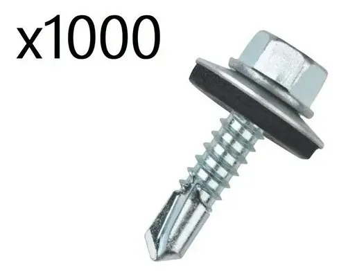 TORNILLO AUTOPERFORANTE 12X3/4 HEXAGONAL C/GOLILLA 1000PZ - 1