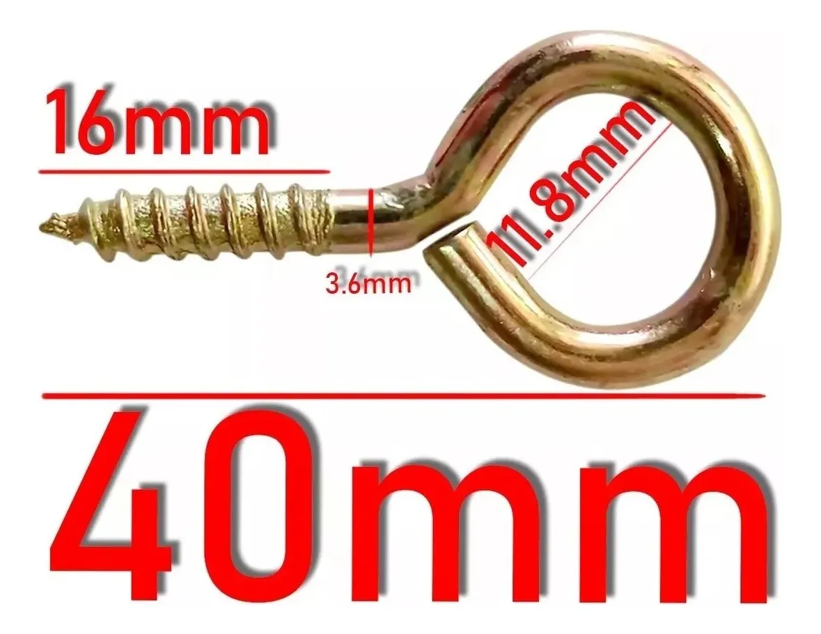 CÁNCAMO CERRADO N10 - GANCHO PERNO - 40MM - 144 PCS - 2