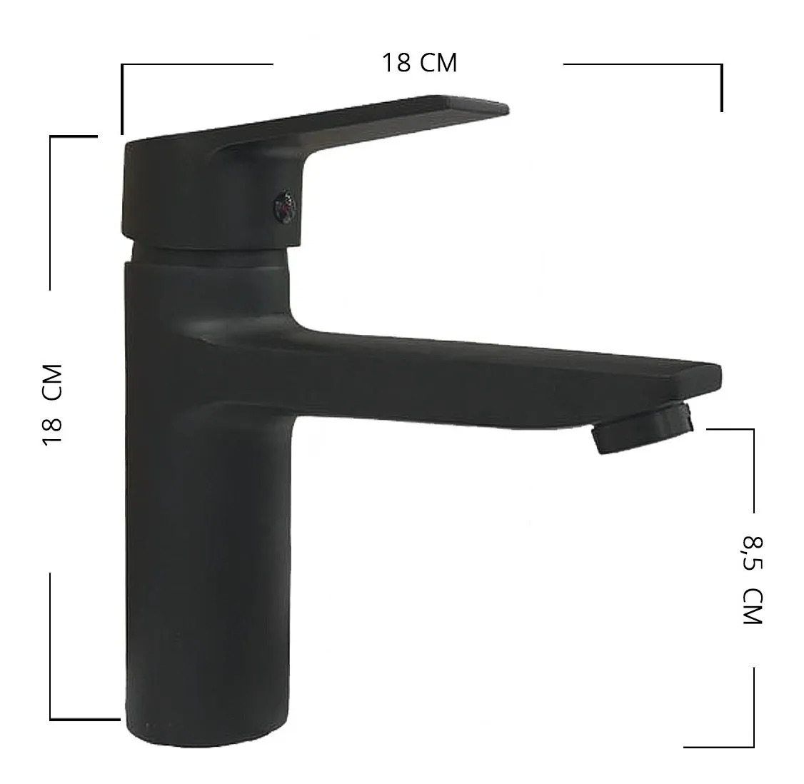 LLAVE MONOMANDO LAVATORIO NOTTE ACABADO MATE COLOR NEGRO - 4