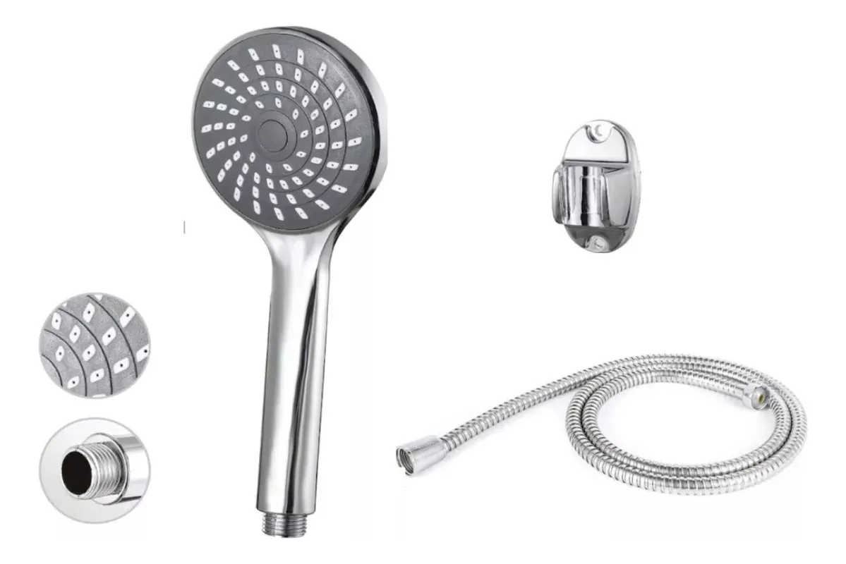 KIT DUCHA TELEFONO MANGUERA FLEXIBLE AGUA 150CM + ACCESORIOS - 1