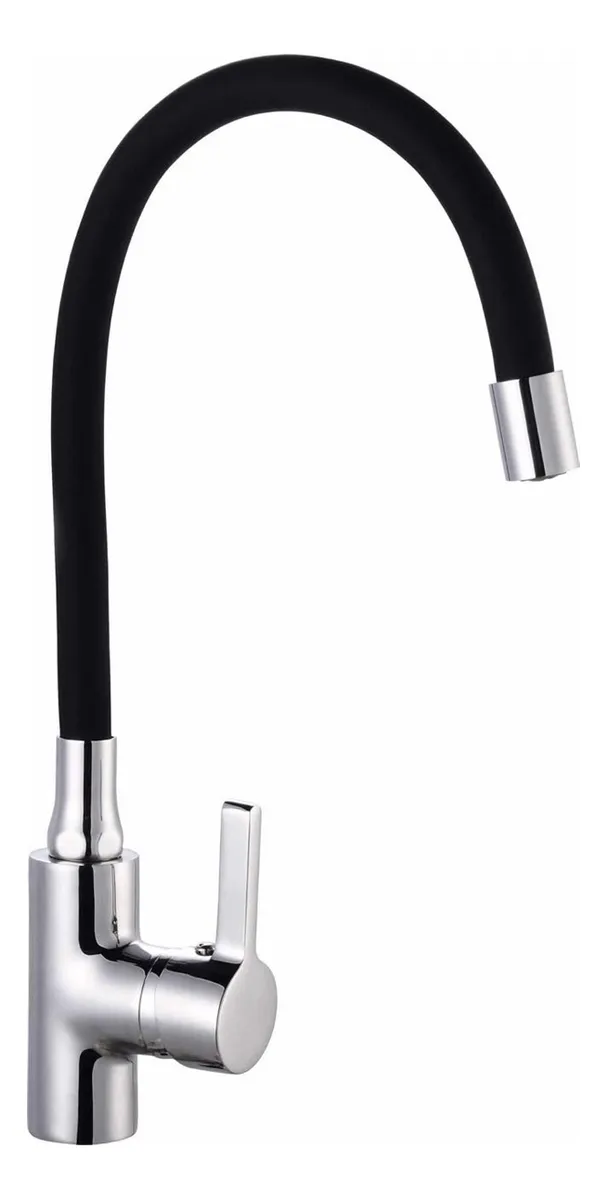 LLAVE LAVAPLATOS MONOMANDO CUELLO FLEXIBLE NEGRO TAUMM - 1